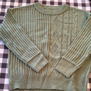 Women's Cable Knit Sweater - Green, never worn